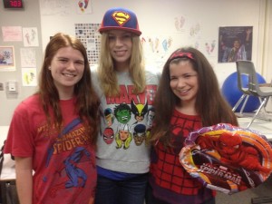 From Left to right:  Brooke Blind, Sarah shore, Sari Grossman (all sophomores). 