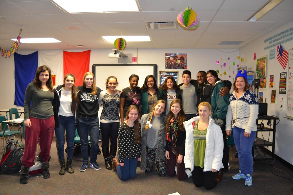 French 4 and 5 students and club members: Knar Topozian, Catherine Hug, Lana Sharba, Anushka Sarkar, Kendra Jones, Audrey Goldstein, Miranda Shammami, Erica Telinski, Samantha Rothe, Molly McLaughlins, Megan Smith, Marie-Therese Wolhelm, Briana Karcho, Alvaro Herrera, and Cullen Hudson.  