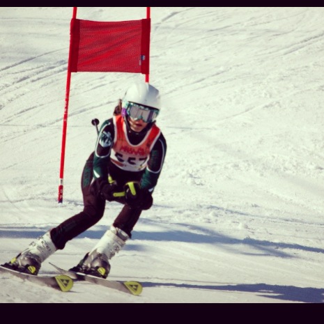 Adrian Oliver skiing at past competition 