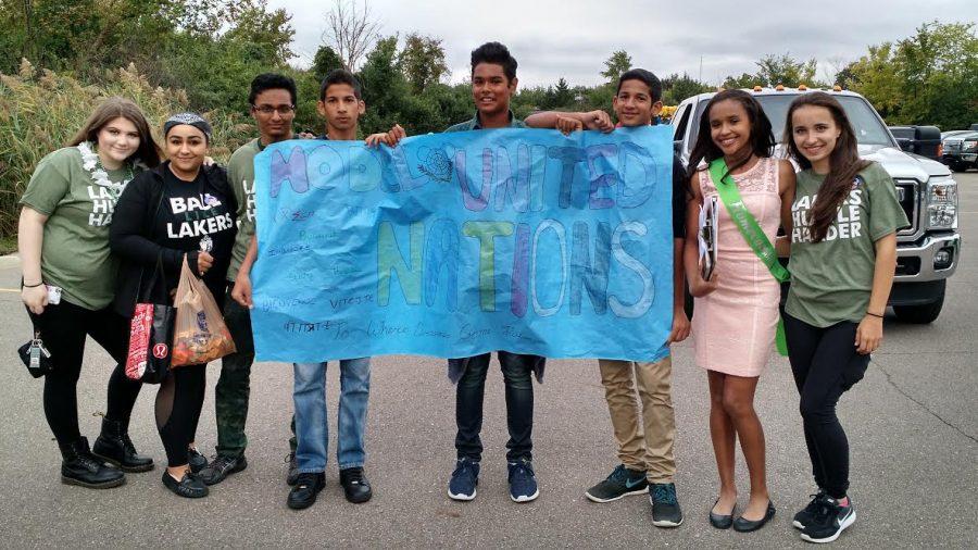 The Model United Nations club banner