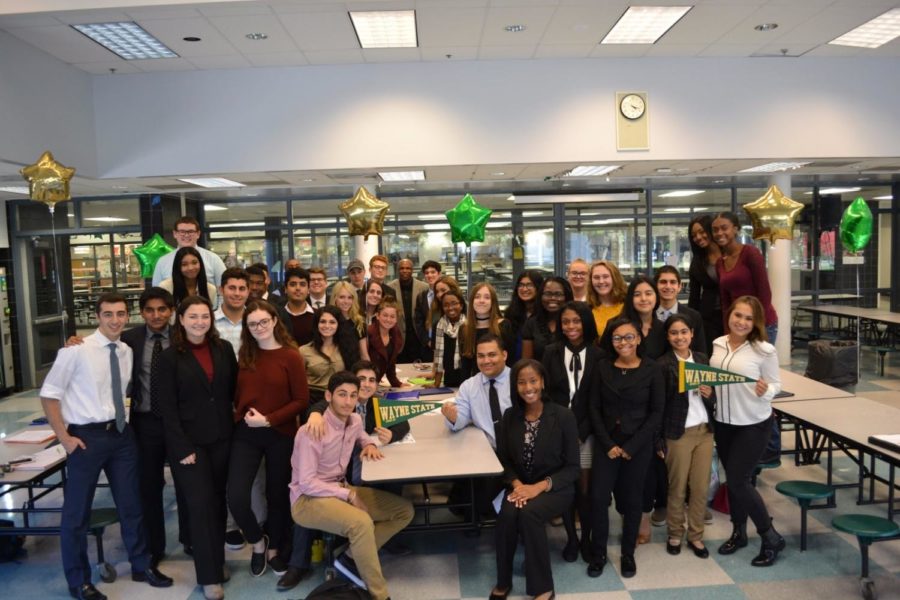 WBHS seniors admitted to Wayne State University. Photo courtesy of  @WBHSCounseling on Twitter. 