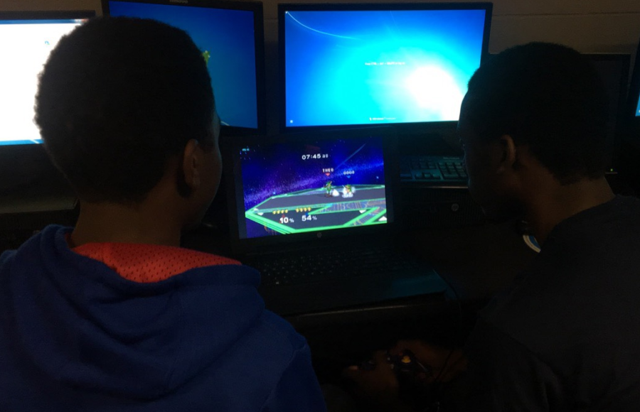 Members of the Video Game Club playing some video games.