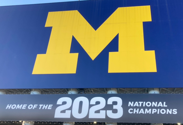 New sign signifying Michigan's 2023 National Championship win