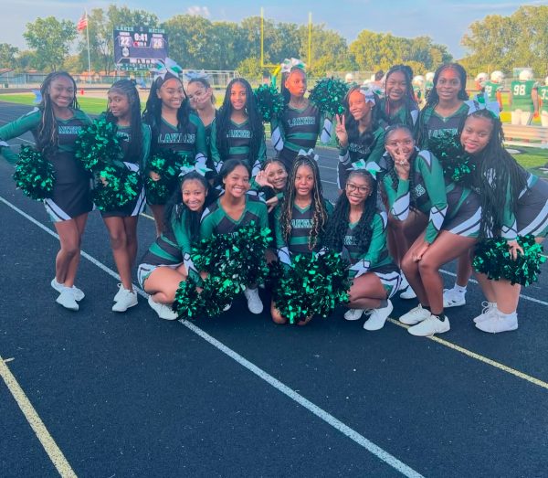 One of Webb’s first cheer games of the year with some new teammates!