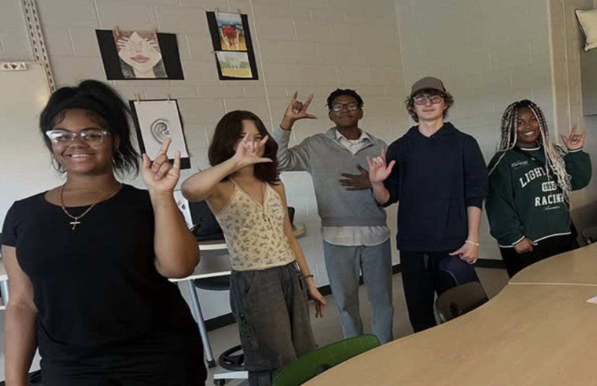 Students practicing at ASL Club